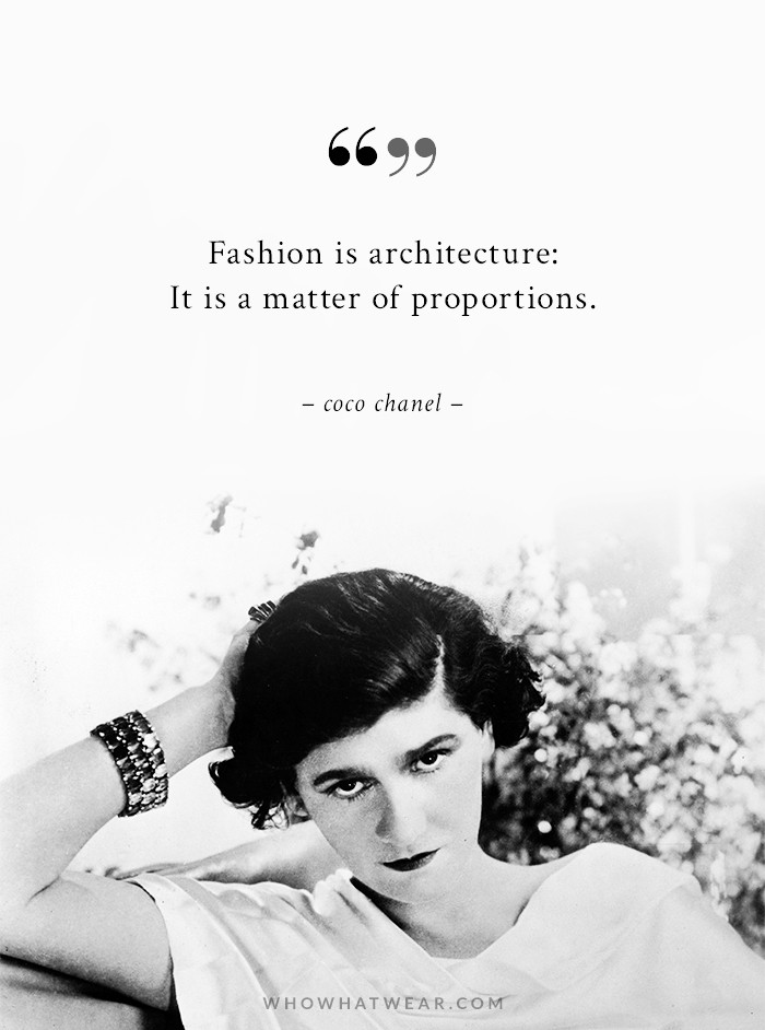 Postcard With Coco Chanel Quote  Fashion Is Architecture