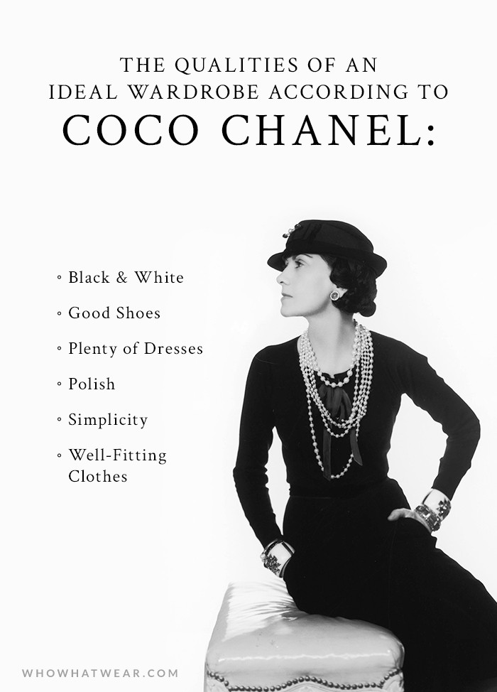 An ideal wardrobe, according to Coco Chanel