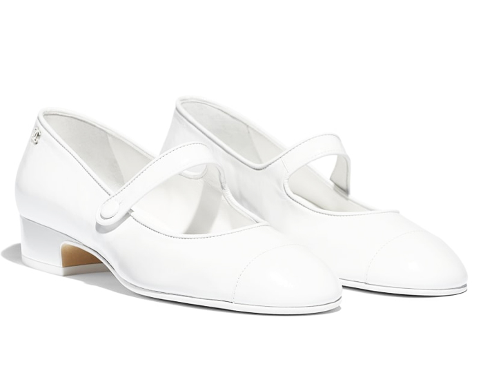 white flat mary jane shoes