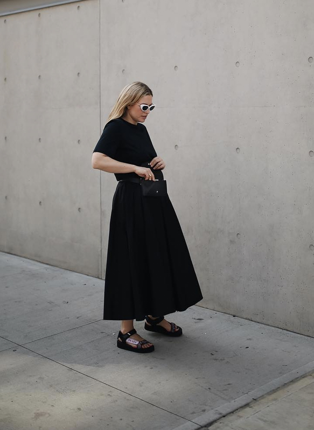 How to wear black in summer: Alexis Foreman in black dress