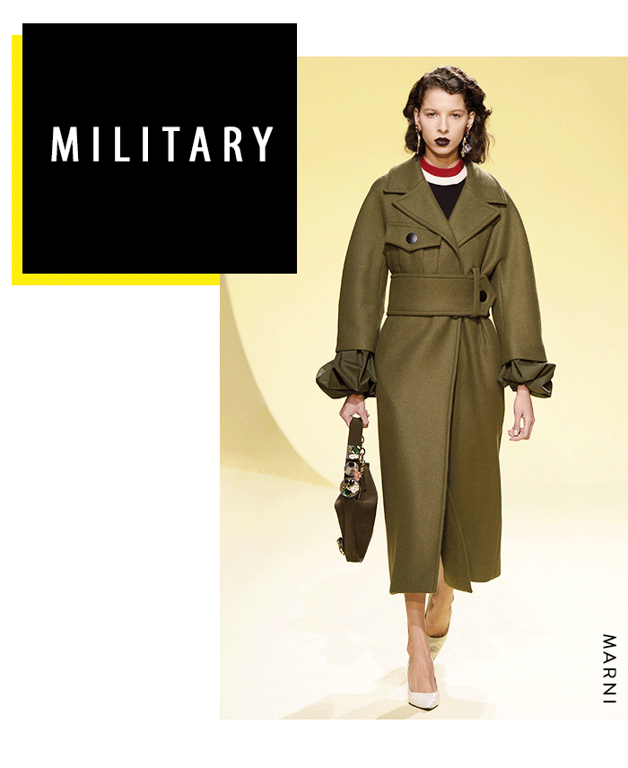 Military outerwear trend.