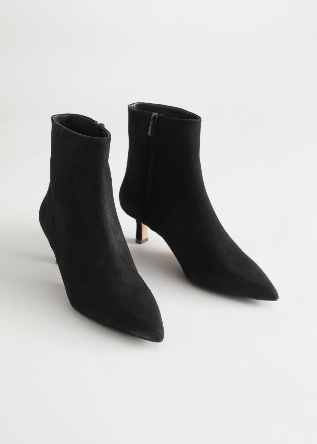 & Other Stories Suede Kitten Heel Ankle Boots