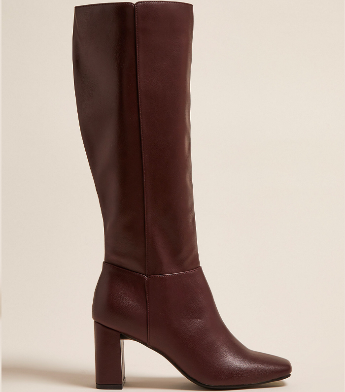 M&S Collection Block Heel Square Toe Knee High Boots