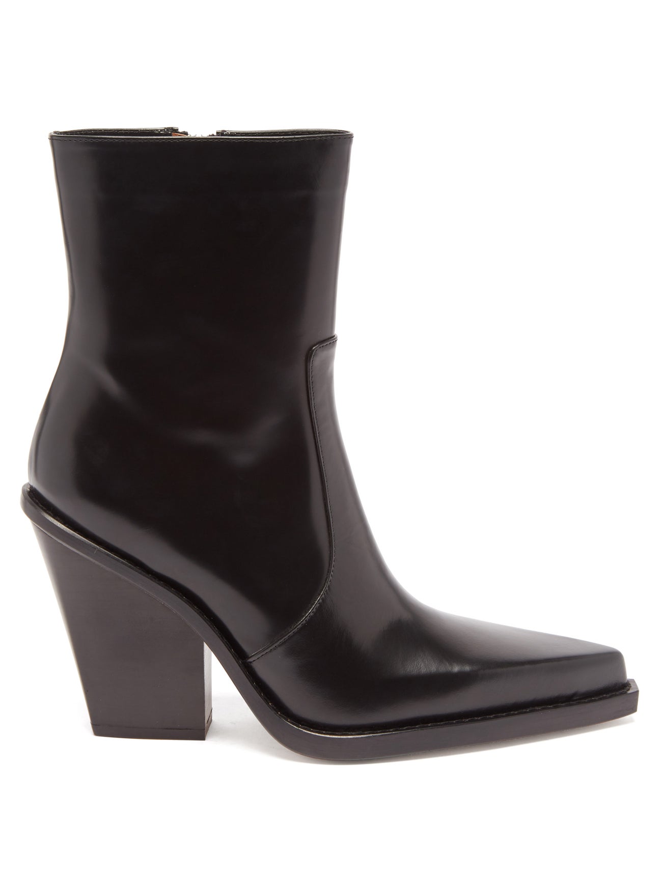 Paris Texas Rodeo Point-Toe Leather Ankle Boots