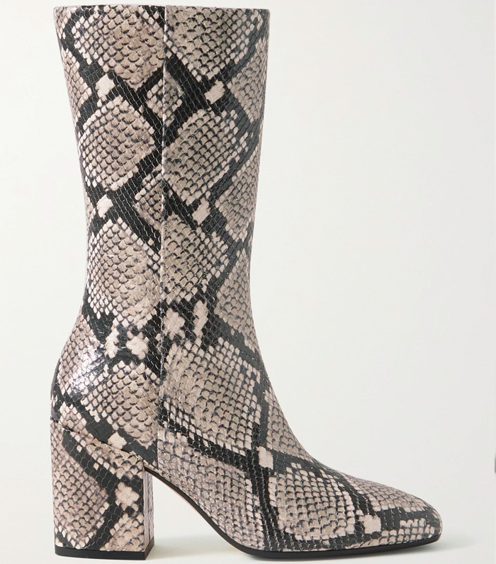 Aeydē Lori Snake-Effect Leather Boots