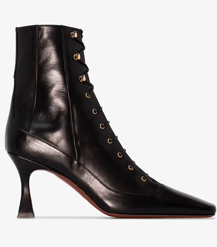 Manu Atelier Black Duck 80 Leather Lace-Up Boots