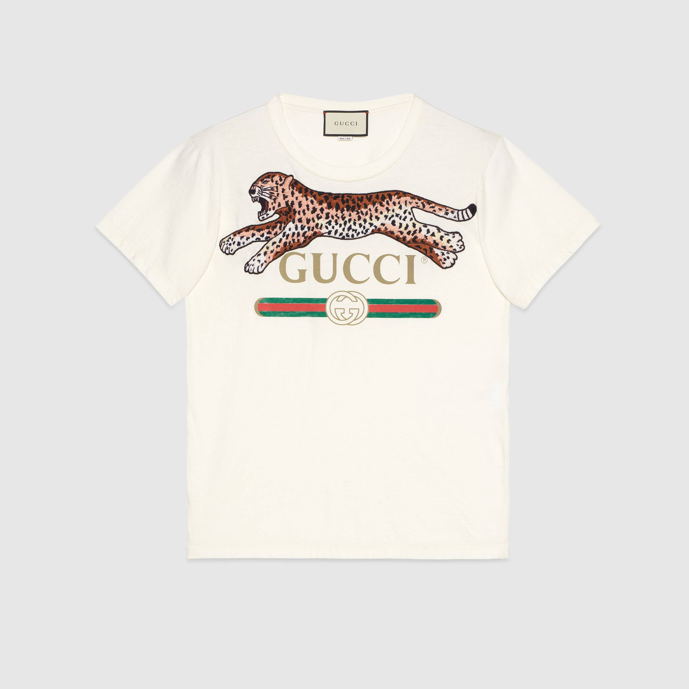Gucci T-Shirt with Cat Appliqué
