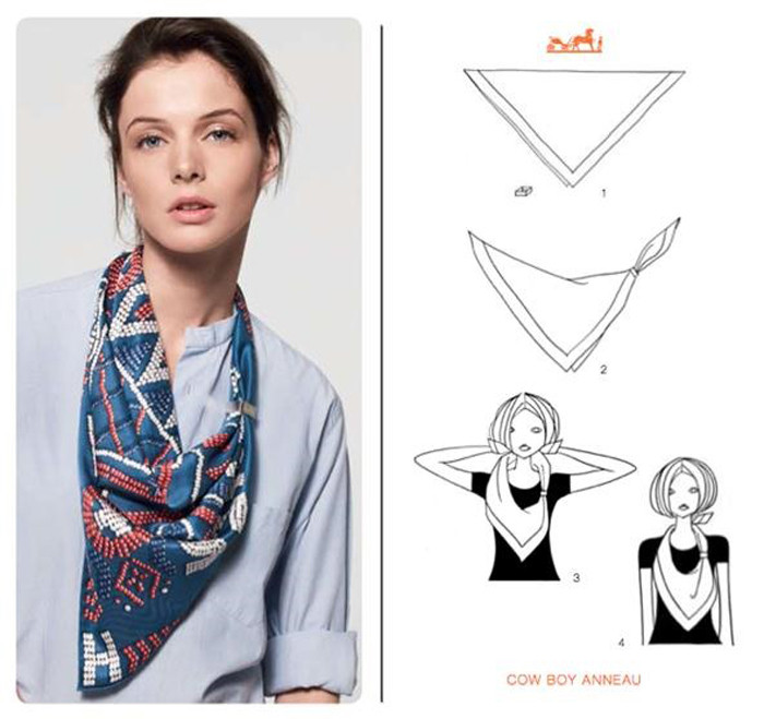 How Hermès Wants You to Tie Your Scarf 