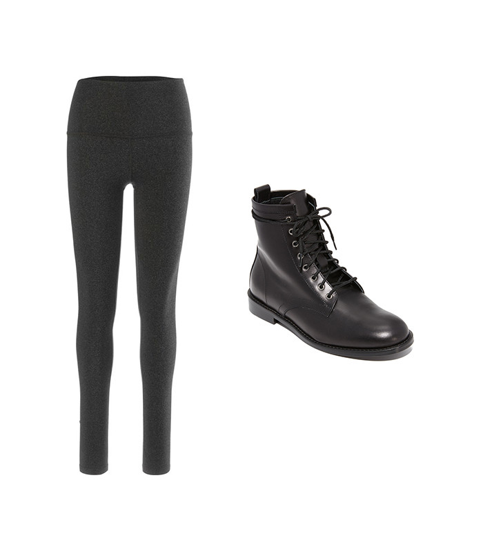 Leggings with combat boots