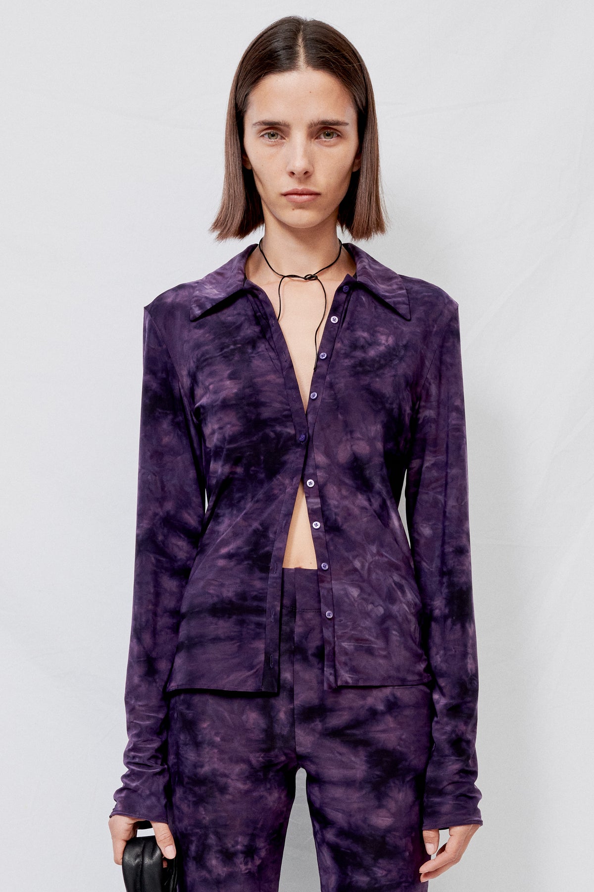 Assembly New York Purple Tie Dye Fitted Button Up