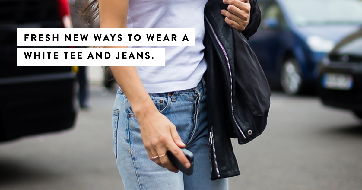 How To Dress Up A White Tee And Jeans Who What Wear