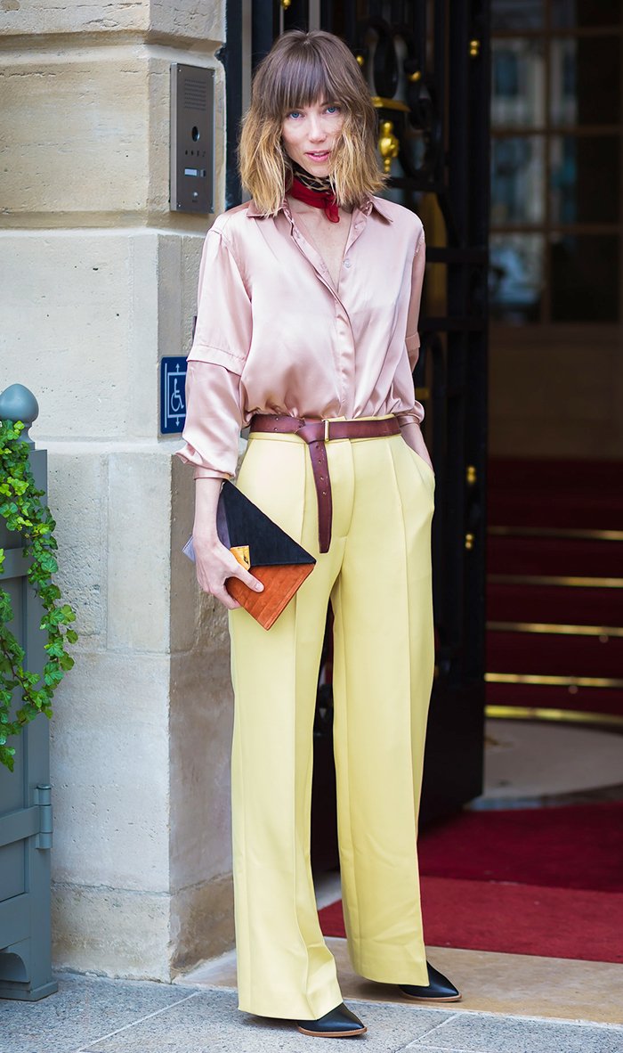 silk blouse outfit
