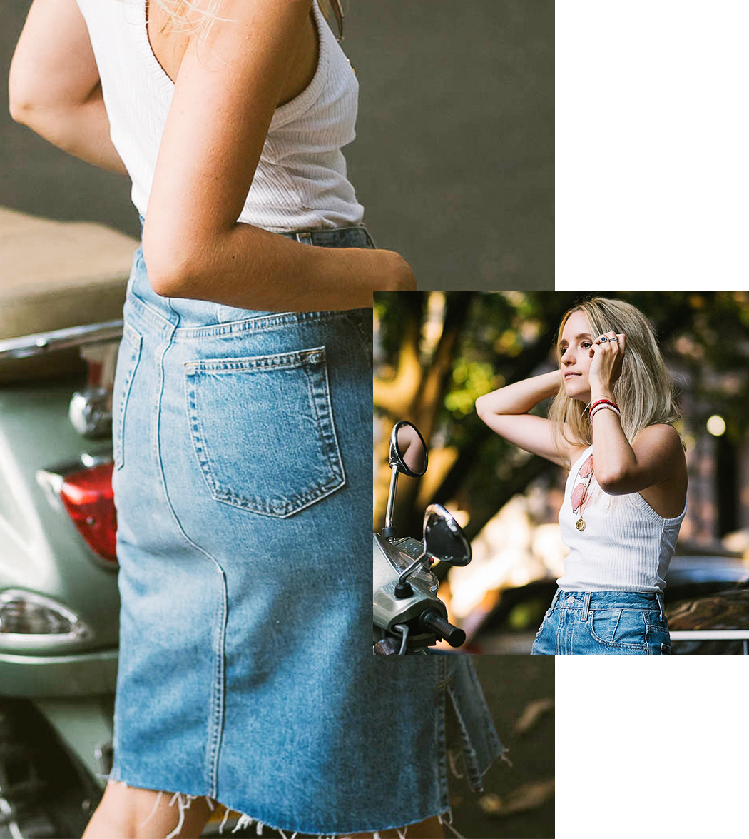 Groeneveld points out that this vibe doesn’t have to feel grungy. She loves a polished yet sporty spin on the ’90s vibe and tells us a classic midi denim skirt is a must-have. Her...