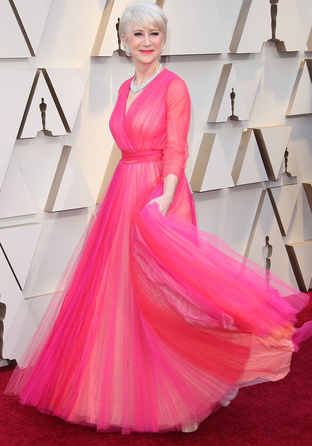 over 50 fashion and clothing inspiration: Helen Mirren in a pink tulle gown