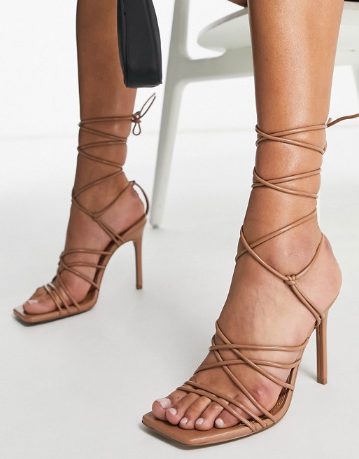nude strappy high heels