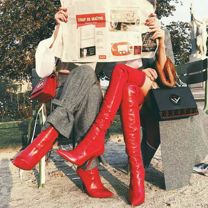 fendi rockoko boots red