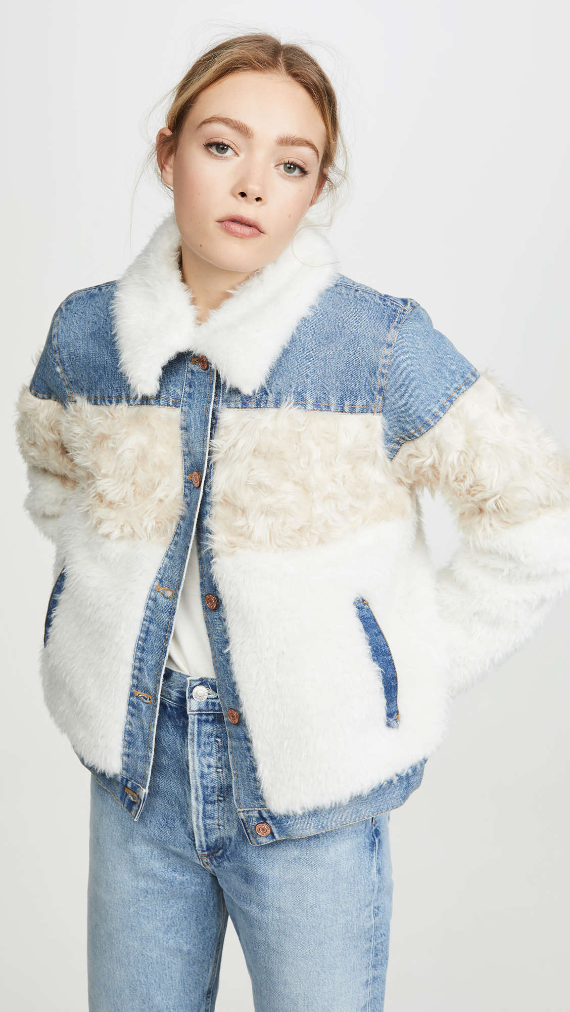 womens jean jacket with sherpa lining