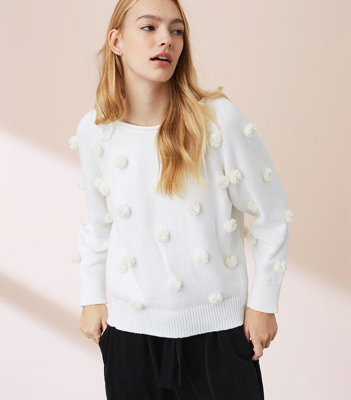 PomPom Sweaters Are Blowing Up on Pinterest Who What Wear