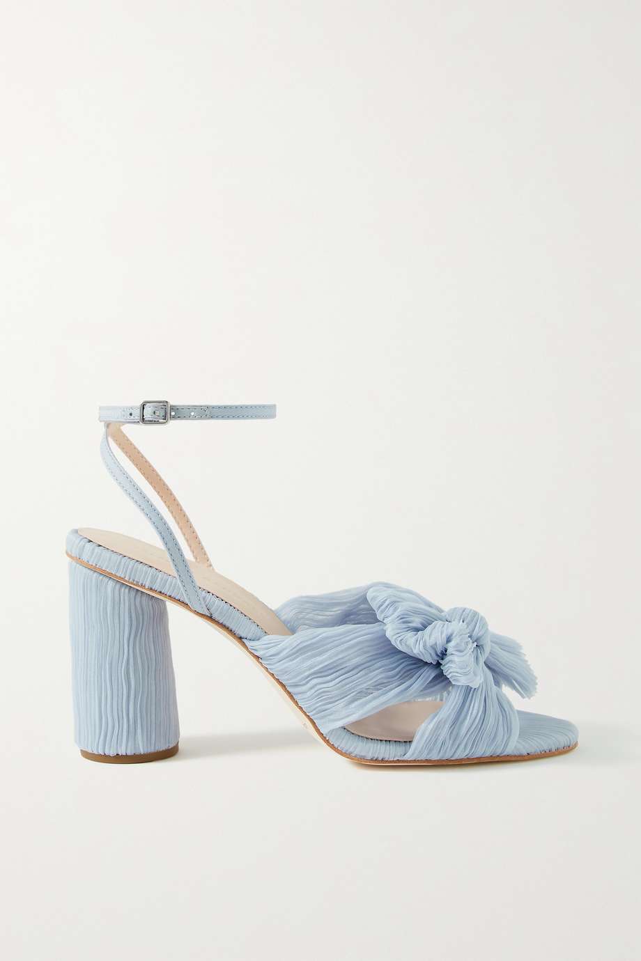 Loeffler Randall Camellia Bow-Embellished Plissé-Organza Sandals