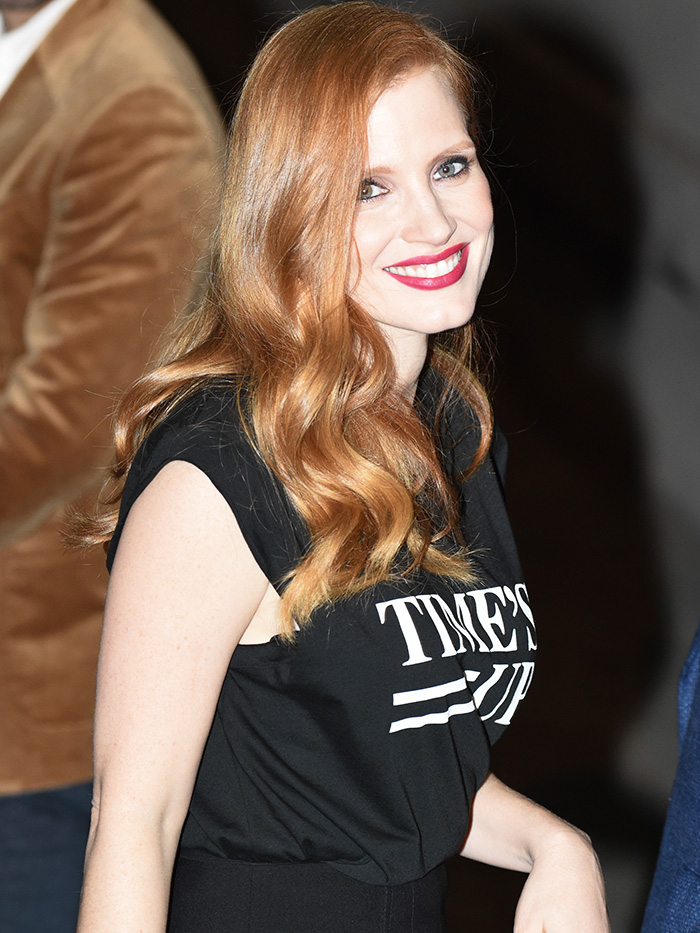 jessica chastain time's up t-shirt