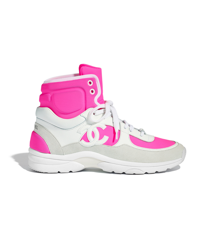 chanel sneakers white pink