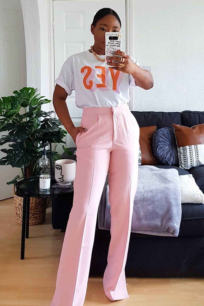 NA-KD Jersey Pants pink casual look Fashion Trousers Jersey Pants 
