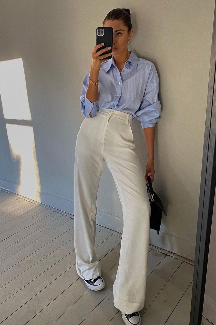 15 Wide-Leg-Pant Outfits That Look Good With Everything | Who What 