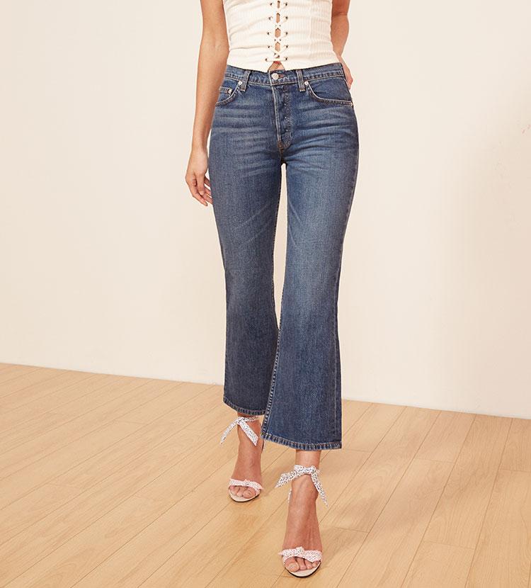 reformation flare jeans