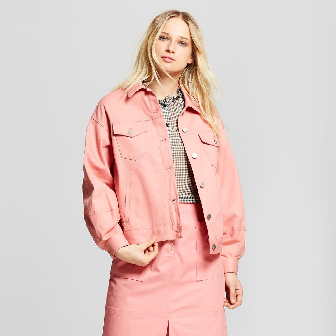 pink denim jacket target