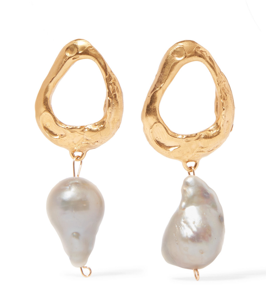 The Infernal Storm Gold-plated Pearl Earrings