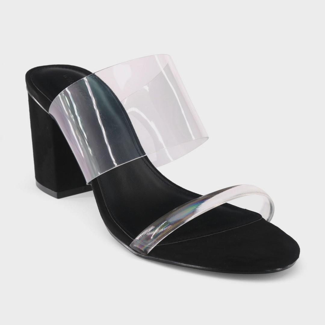 Rumor Translucent Heeled Slide Sandals