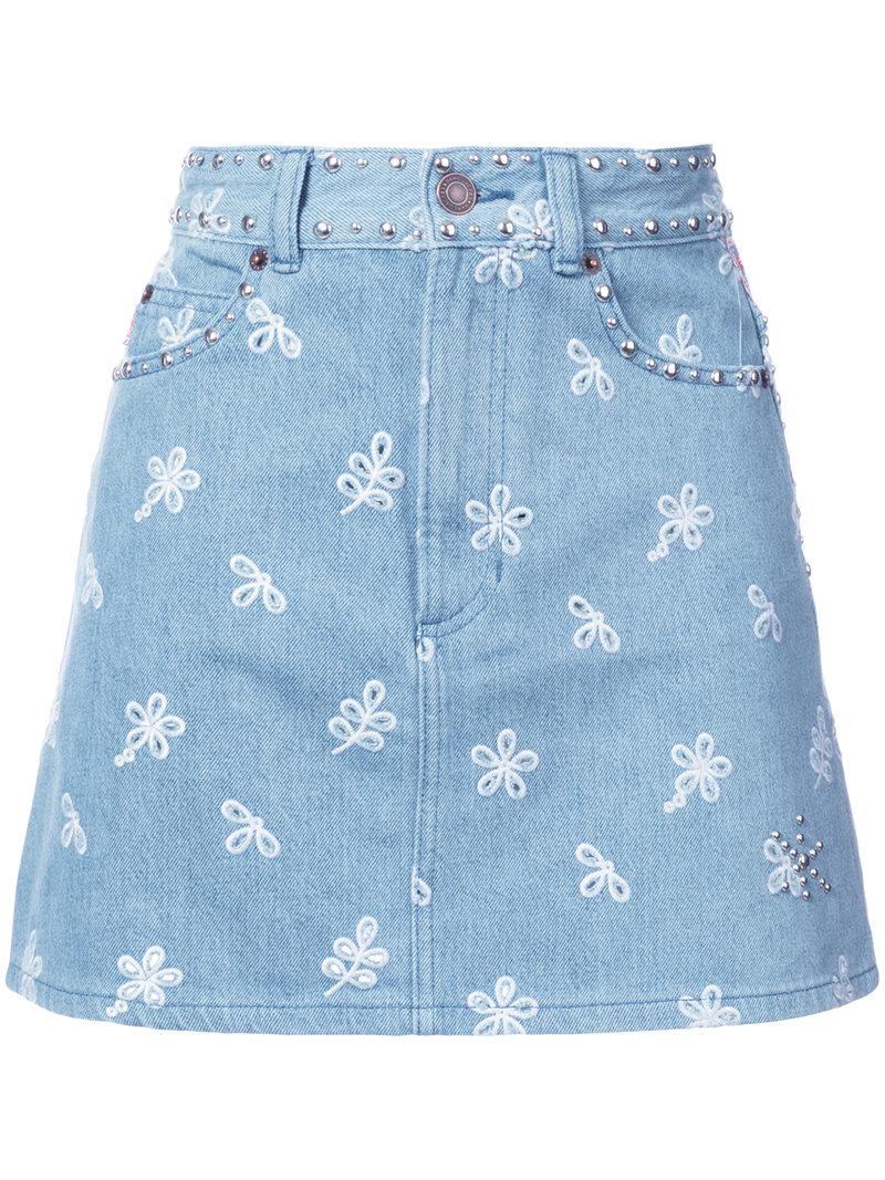 16 Embroidered Denim Skirts to Wear All 