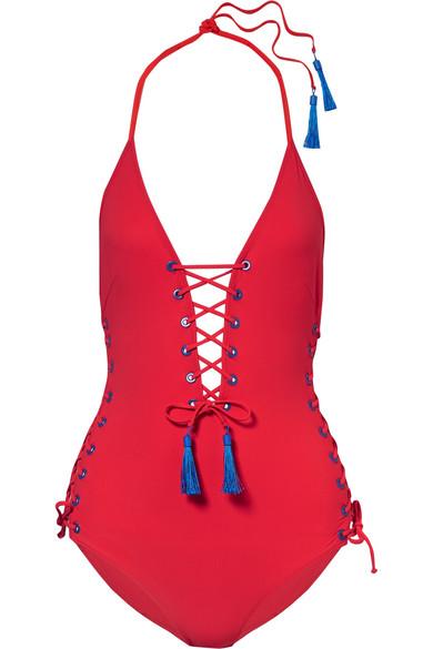 17 Stylish Lace-Up One-Piece Swimsuits to Wear to the Pool | Who 