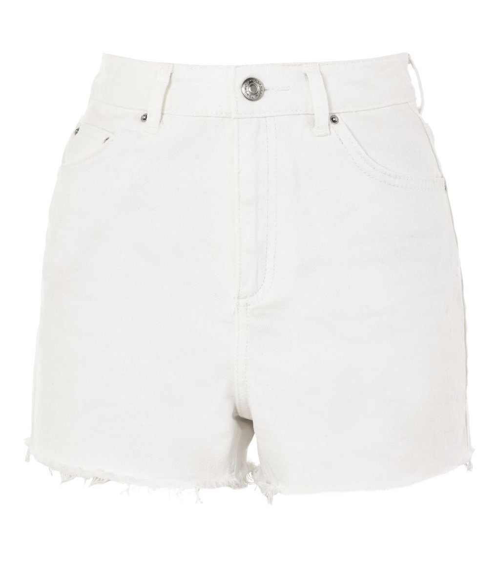 white cut up jean shorts
