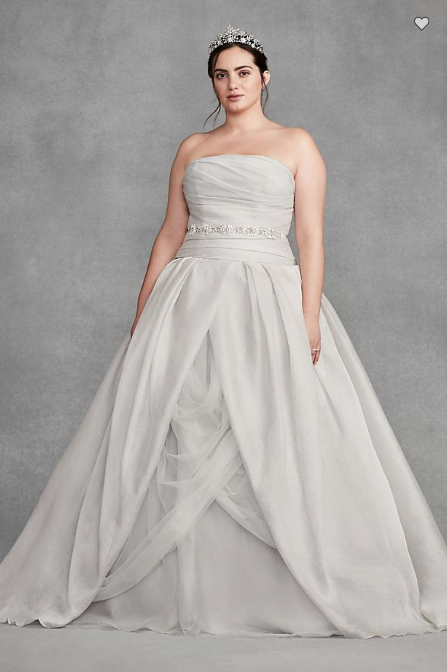 silver white wedding dress