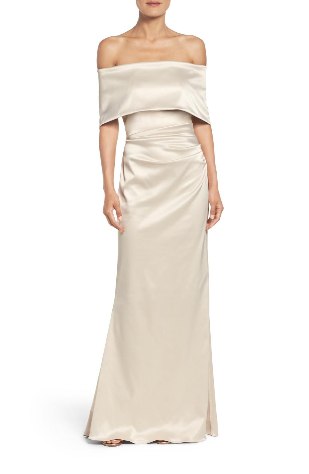 champagne colored gowns with sleeves