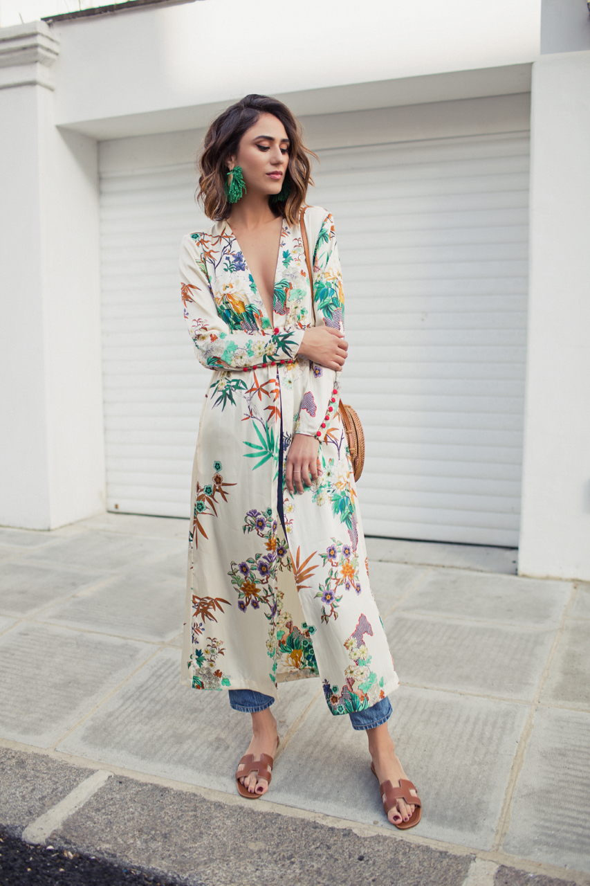 kimono with dress outfit