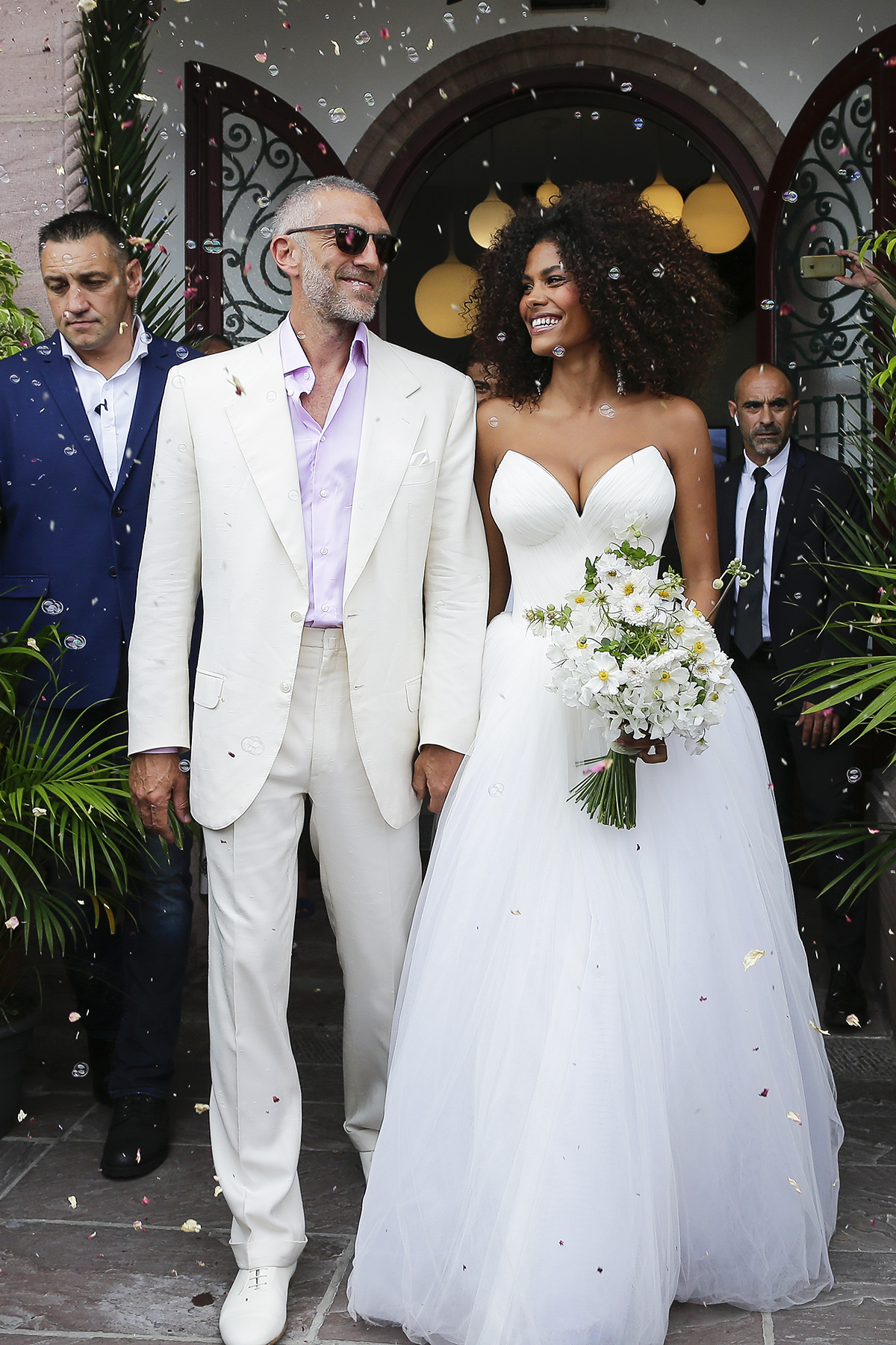 Tina Kunakey and Vincent Cassel wedding