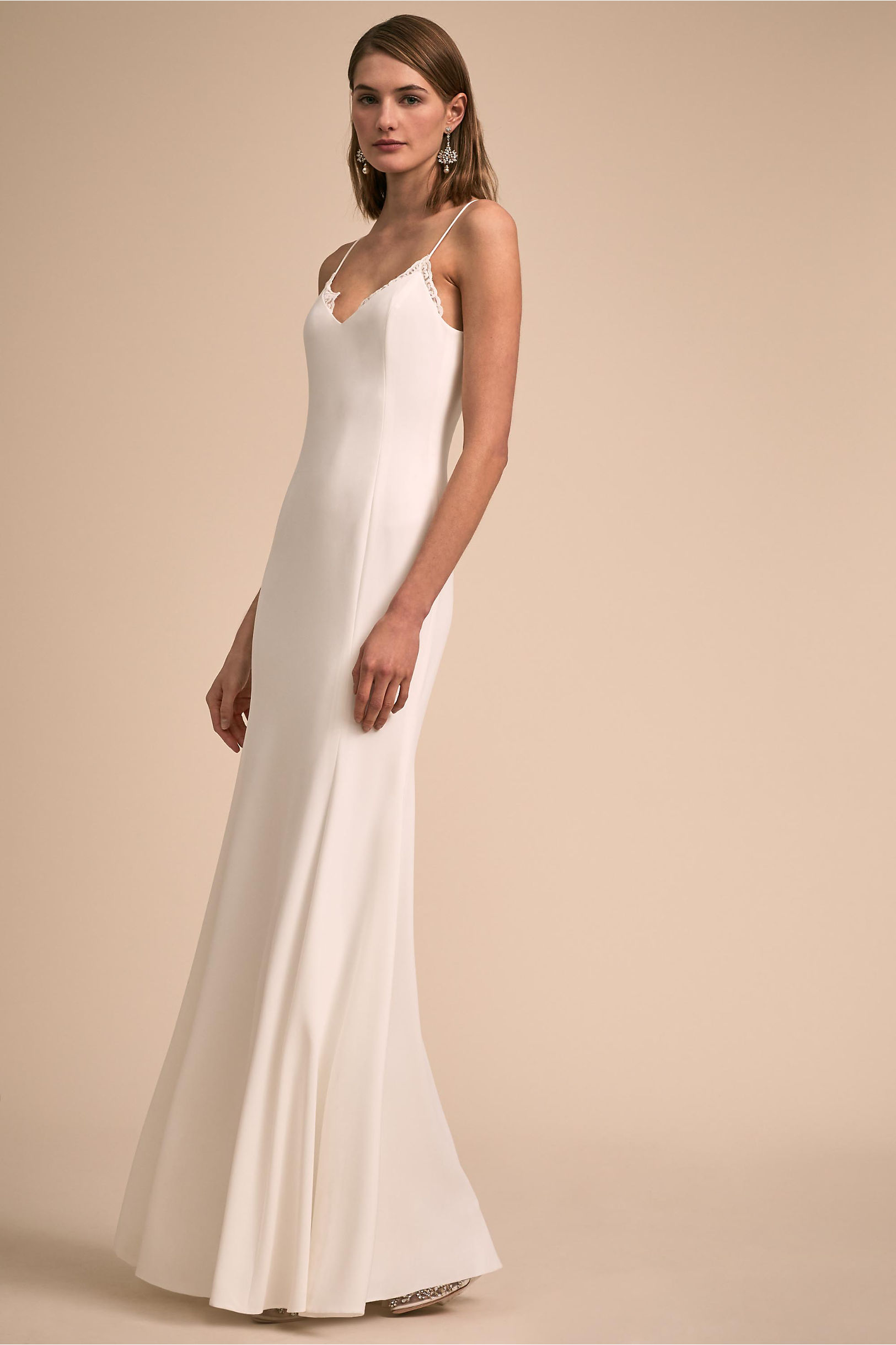 white bridal slip dress