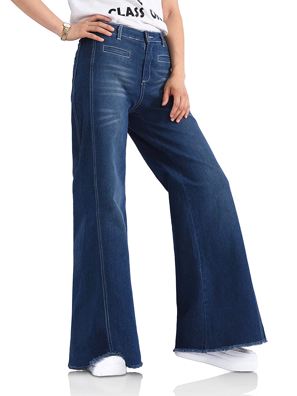 high waisted bell bottom jeans amazon