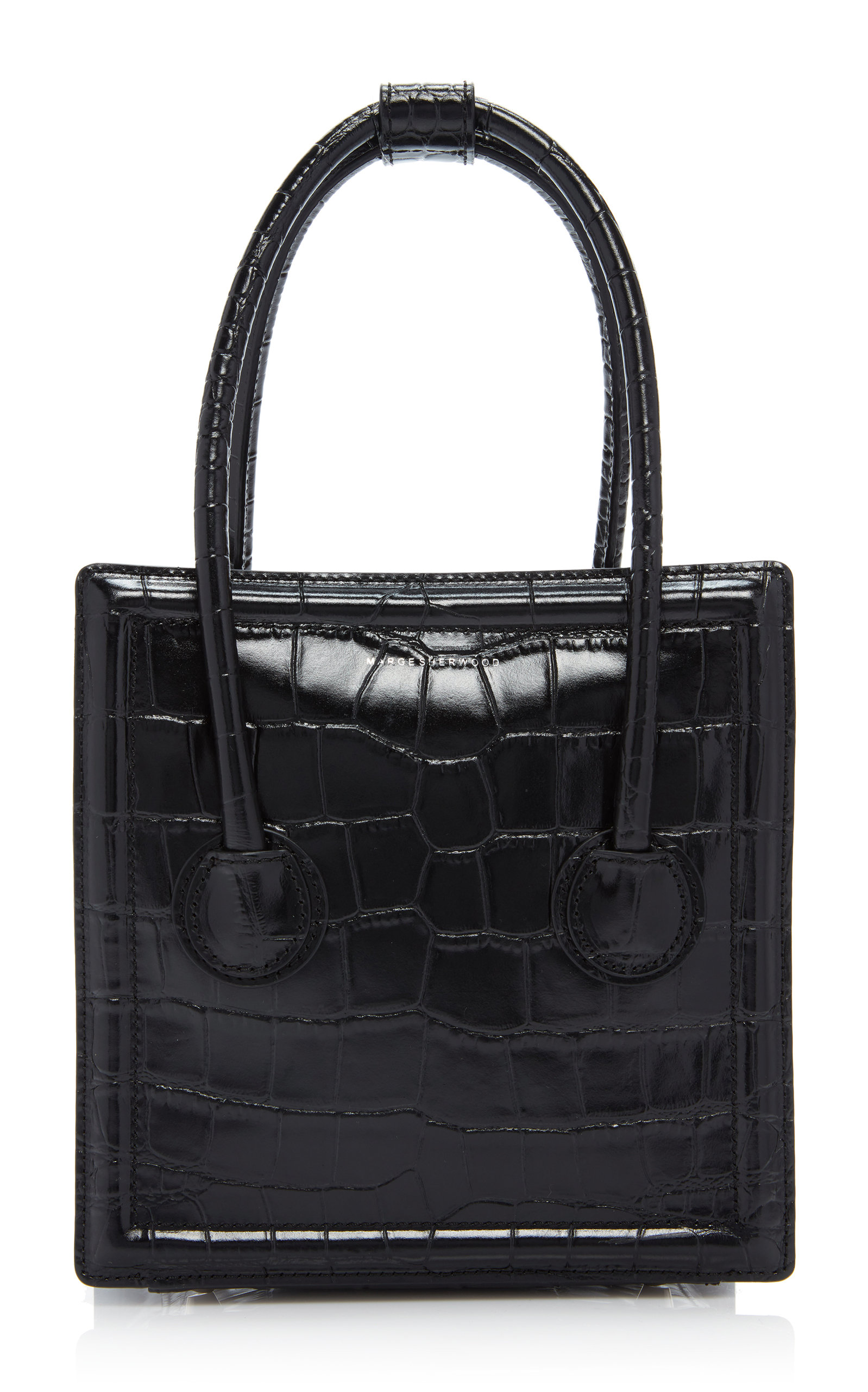 Vintage Brick Croc-Effect Leather Shoulder Bag By Marge Sherwood