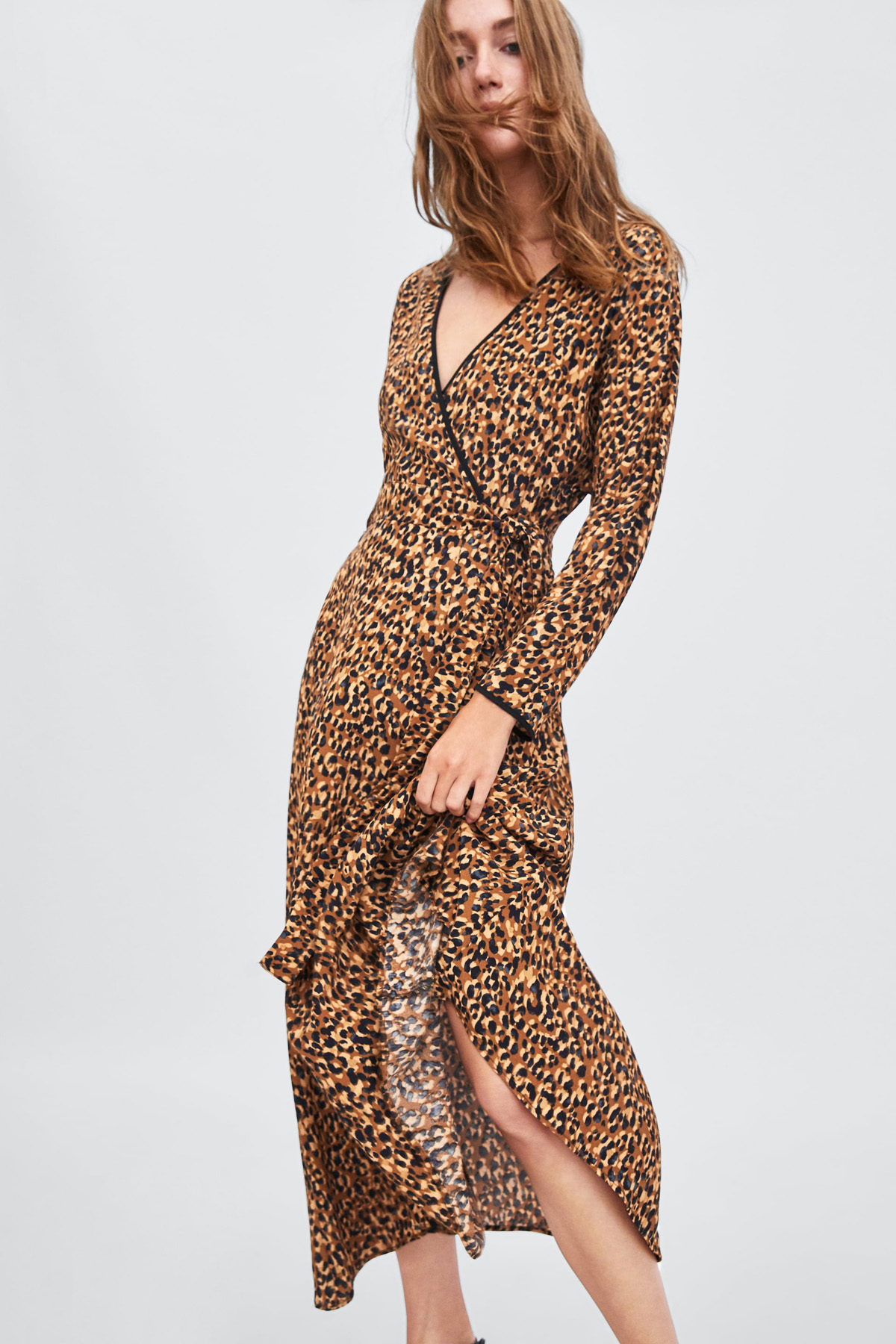 zara long leopard print dress