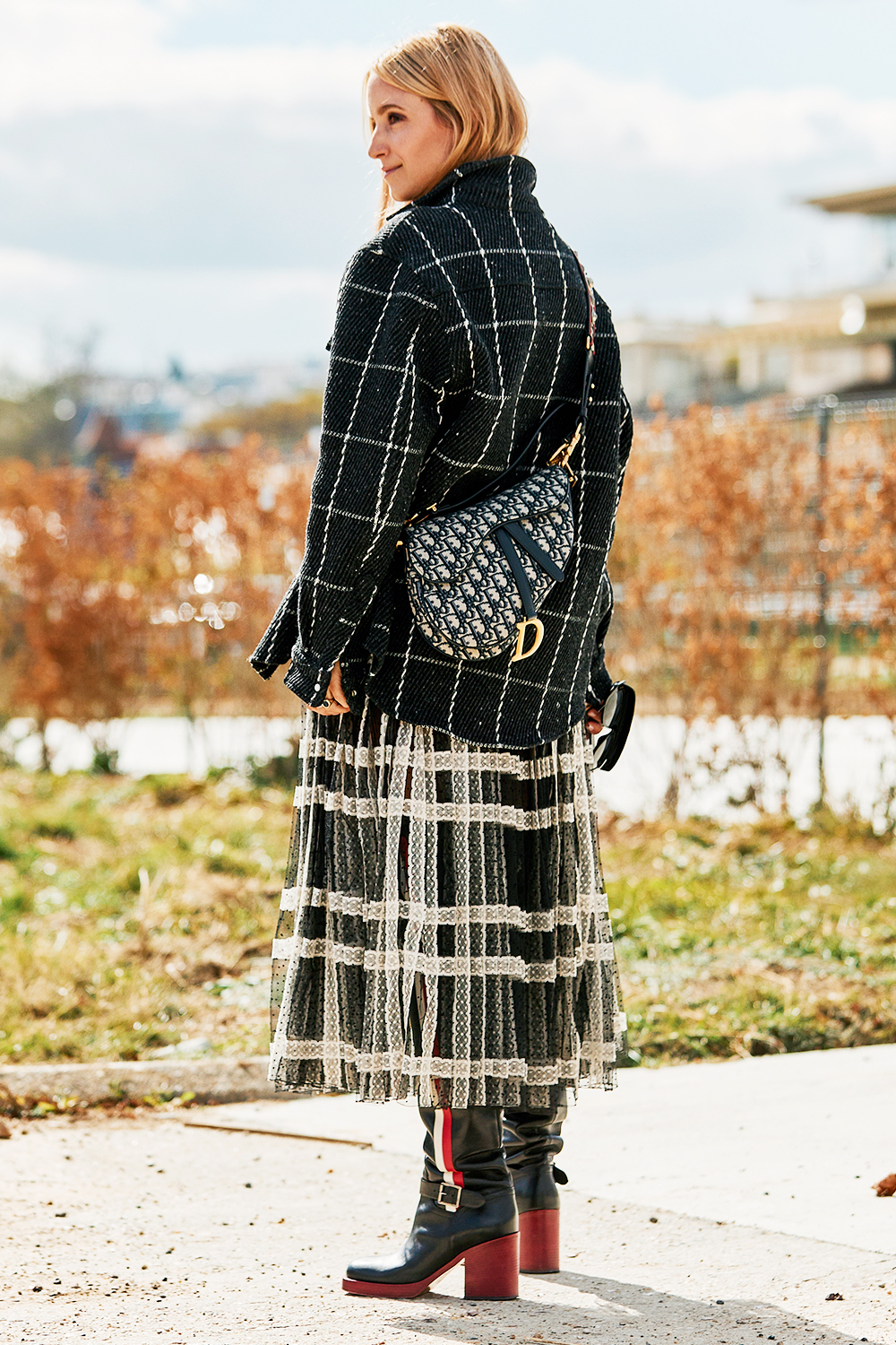 Paris Fashion Week street style October 2018: The Fashion Guitar wearing Dior skirt and jacket