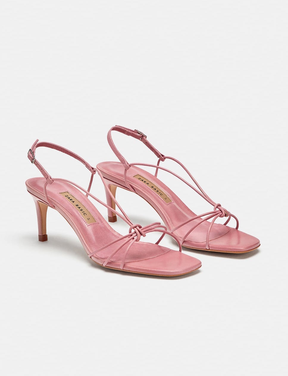 Shoes High-Heeled Sandals Strapped High-Heeled Sandals Zara Basic Strapped High-Heeled Sandals pink casual look 