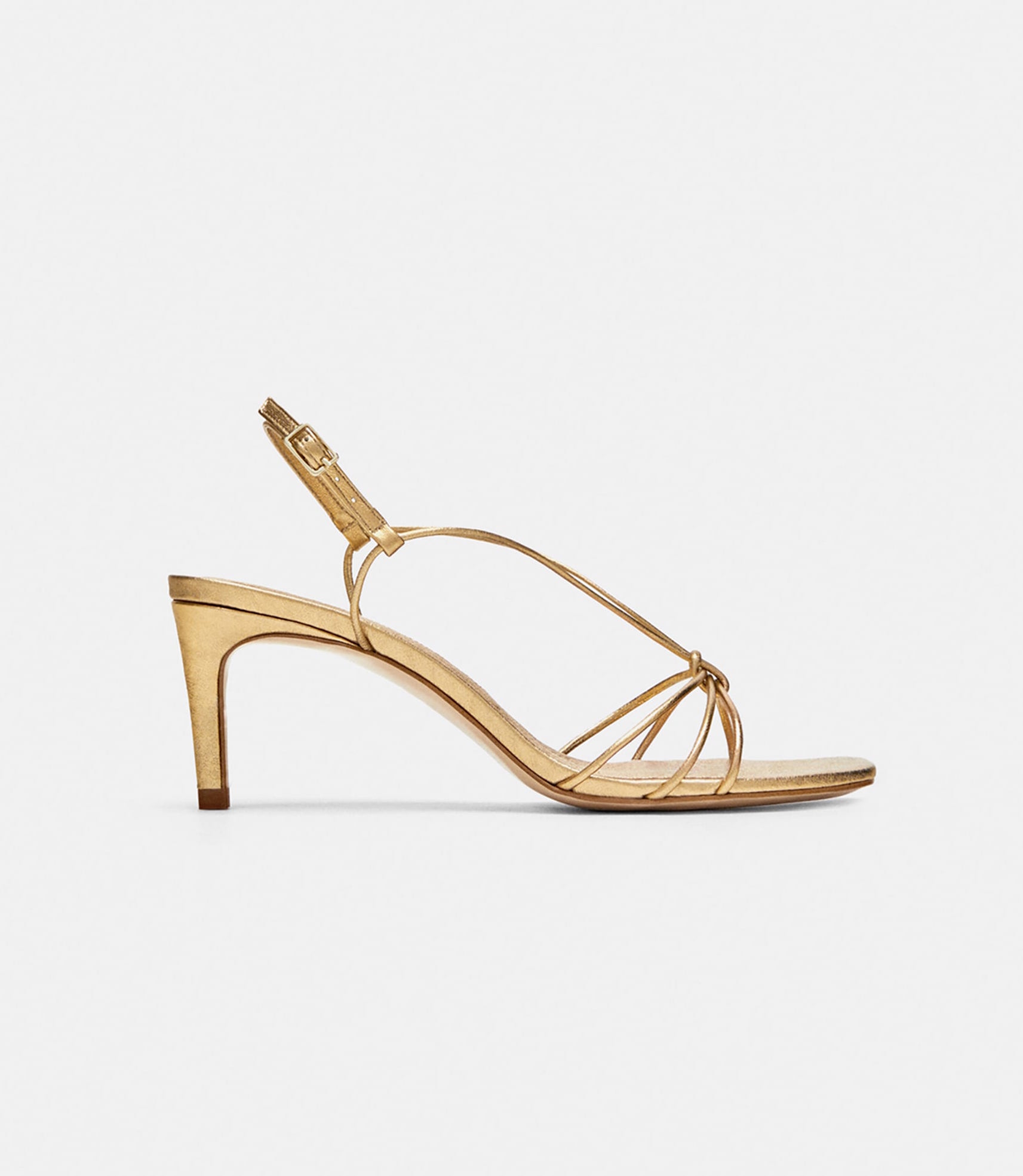 zara gold strappy heels