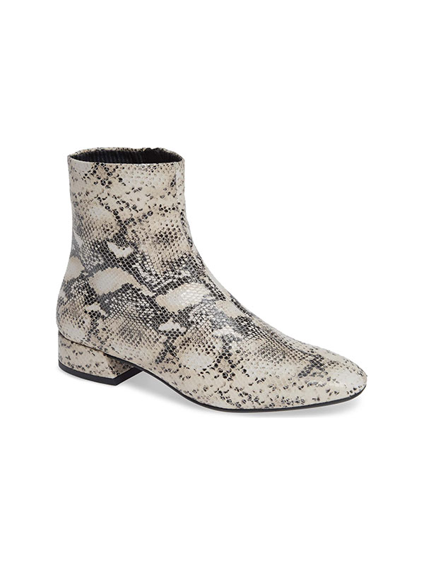 Ex High Street Comfort Snake Skin Style Small Heel Low Ankle Boots RRP £38 