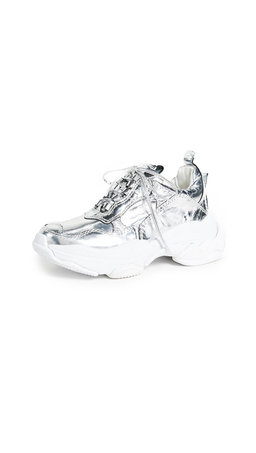 metallic athletic shoes