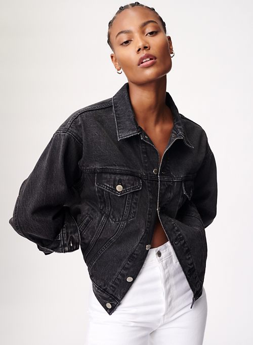 Girls Black Denim Oversized Jacket | New Look-kimdongho.edu.vn