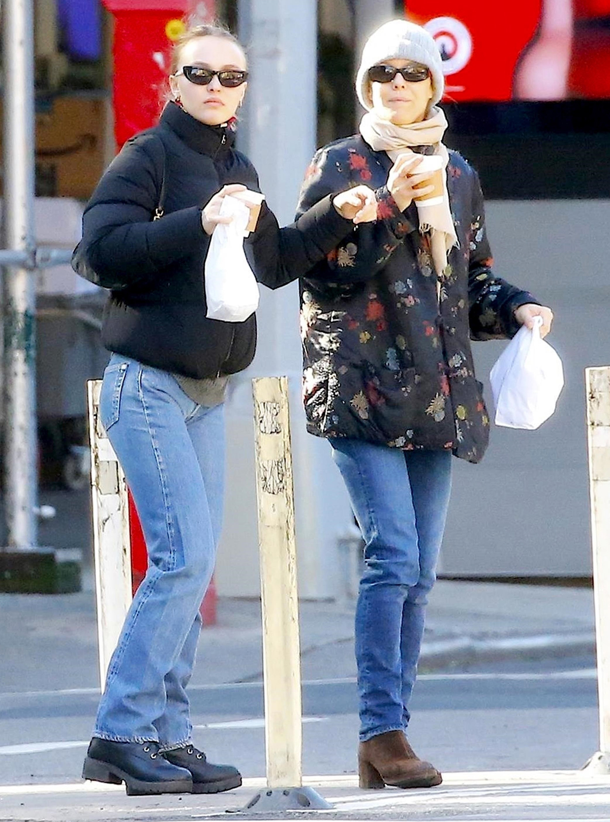 Lily-Rose Depp and Vanessa Paradis winter outfit