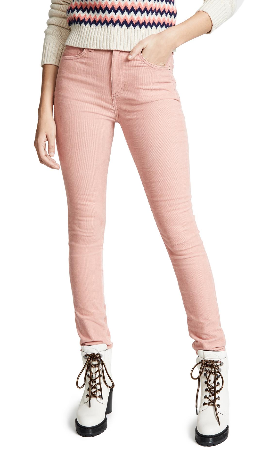 pink corduroy skinny jeans